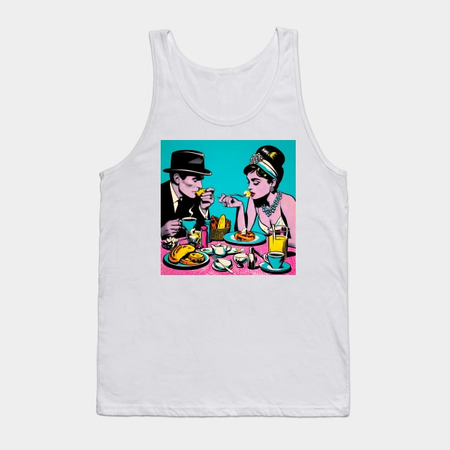 60s style retro breakfast with hard boiled detective and bejeweled socialite Tank Top by OddPop